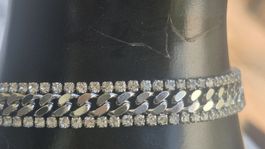 Bracciale catena con strass argento