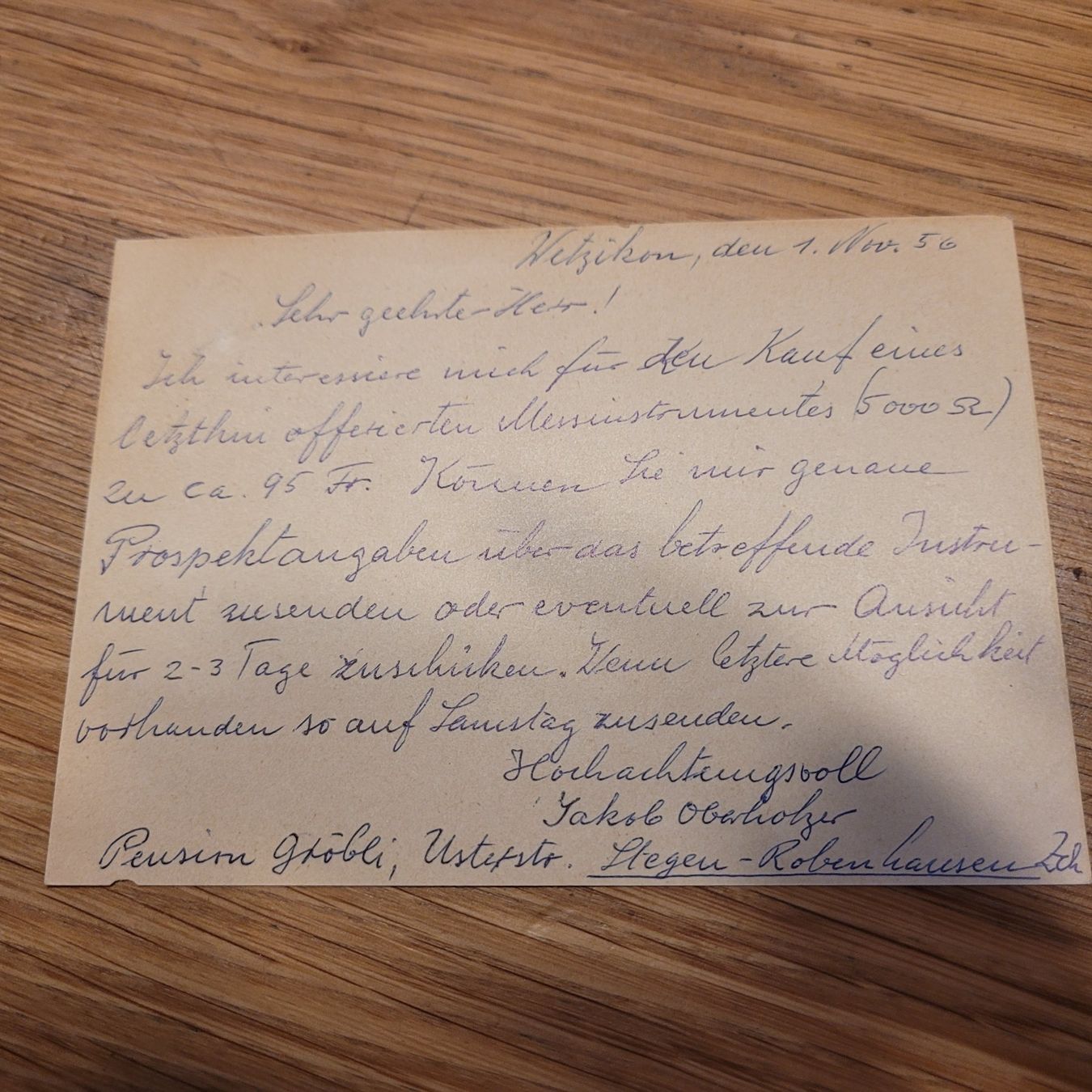 Cartes postales: GS Arolla Valais Wetzikon 1956 – D'occasion à Biel/Bienne par Destockweb 1