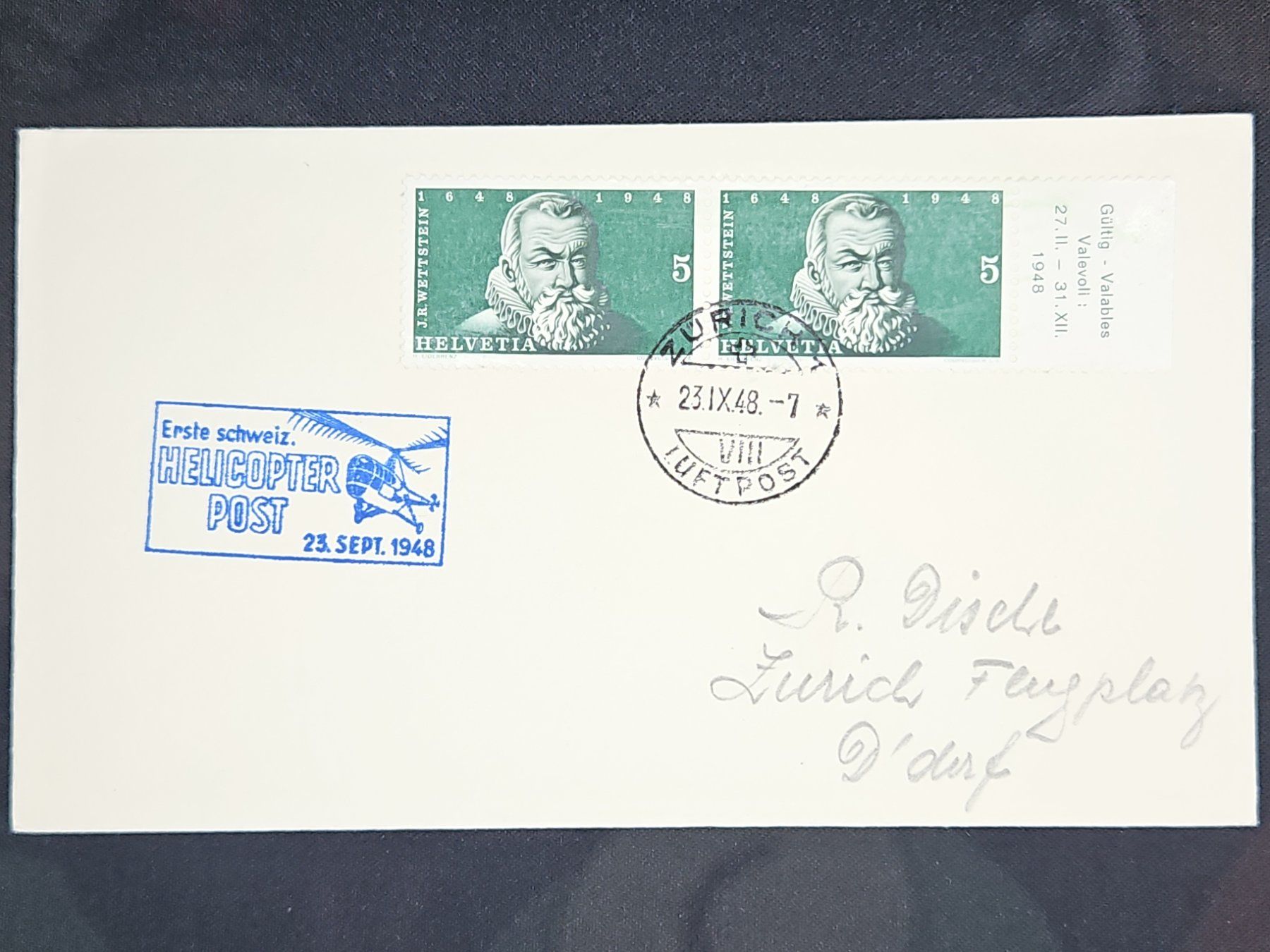 Tutti i francobolli: CL23 Enveloppe + Timbre Suisse 1948 – Usato da Cousset venduto da Patrick_Collections