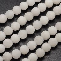 Jade Perlen 4mm weiss matt, 1 Strang