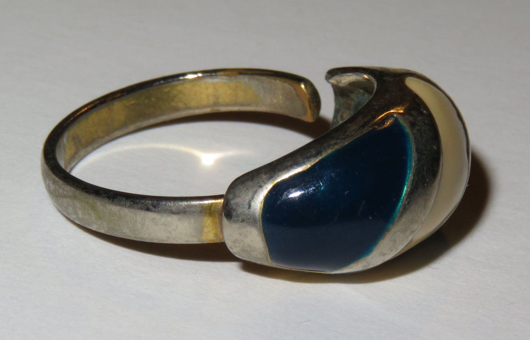 Anelli: Fingerring versilbert, mit Emaille 2-farbig – Usato da Oberriet SG venduto da Manick 4