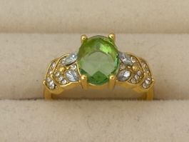 Luxus Elegante Gr.19/9 Ring Farbe: Gold /  Grün