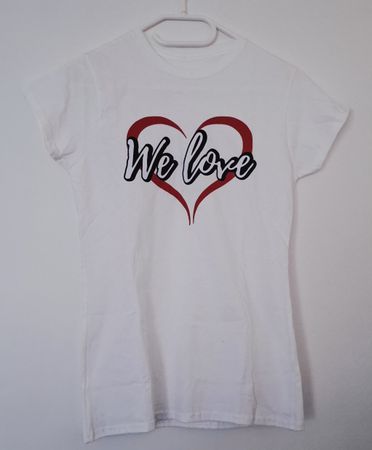 T-Shirt Romantica "We Love" – Taglia S Slim Donna 