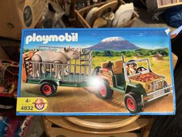 Playmobil 4832 Safari Véhicule avec Rhinocéros Neuf