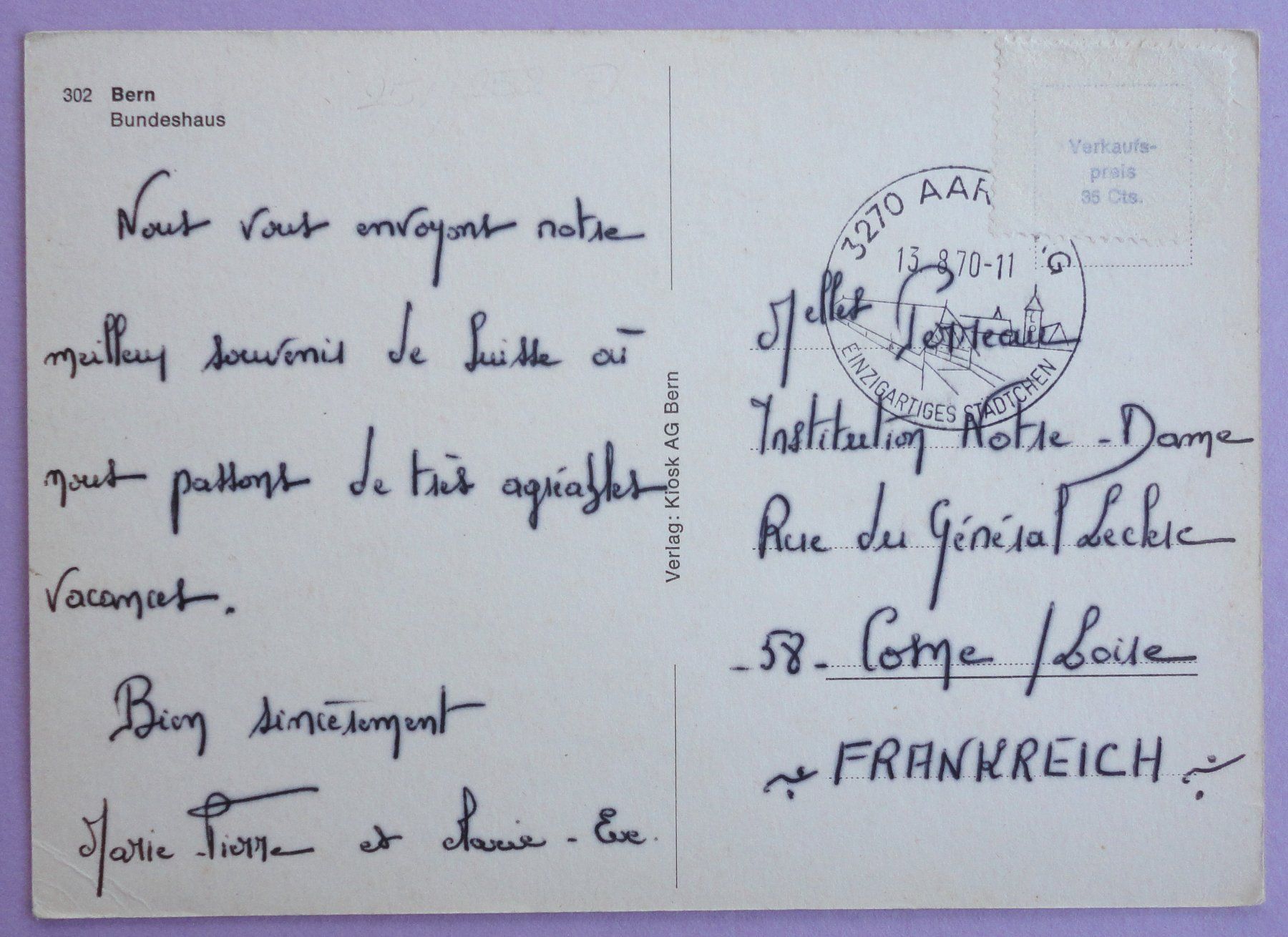 Cartoline postali: Bern, Bundeshaus – Difettoso da Fétigny venduto da Billy2miny 1