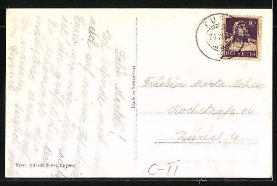 Cartoline postali: Fusio, motociclette sulla strada, circolata 1931 – Usato da Frauenfeld venduto da POML 1