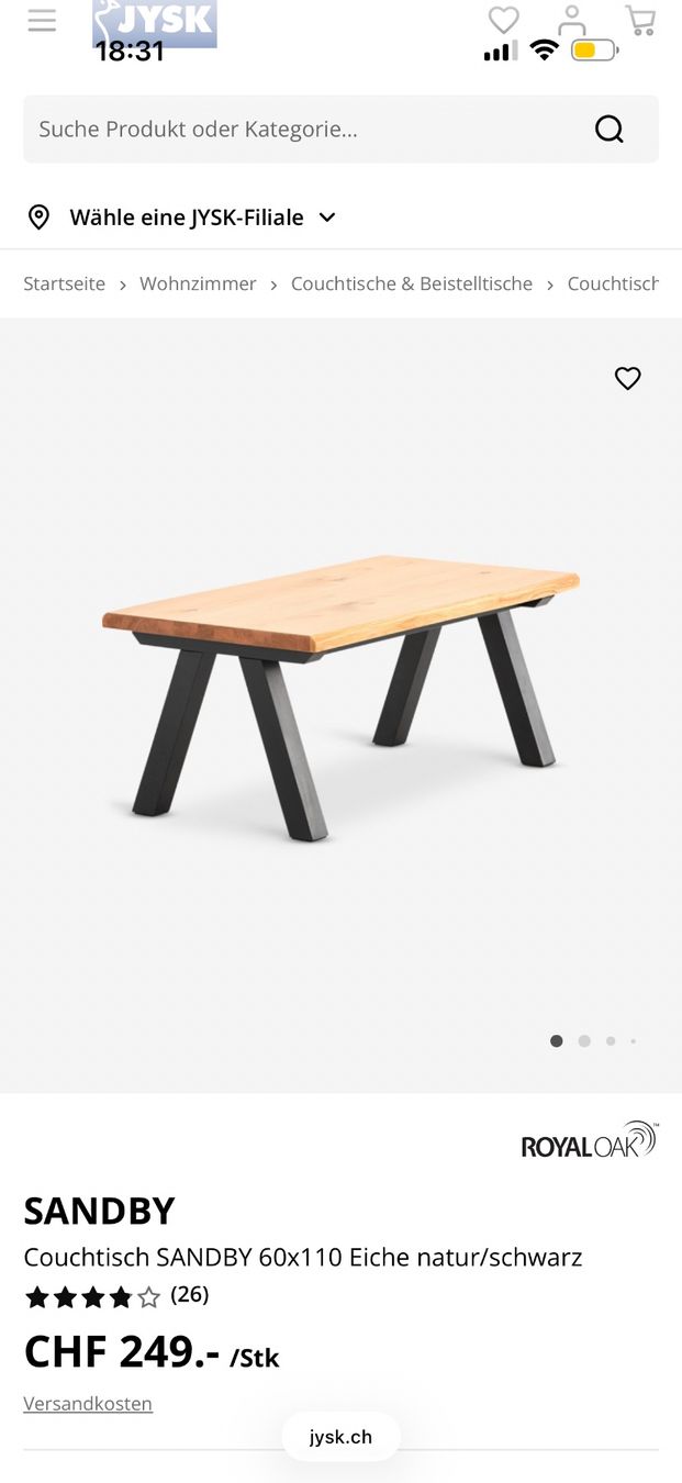 Jysk Tavoli: Couchtisch jysk – Usato da Schaffhausen venduto da ERN58 2