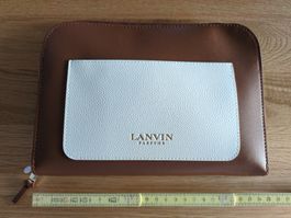 Lanvin Paris Necessaire/Clutch Braun/Weiss Neuwertig!