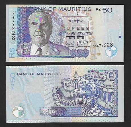 Banconote: Mauritius   50  Rupees  1999  Bankfrisch – Nuovo (secondo la descrizione) da Gordola venduto da coinsandnotes
