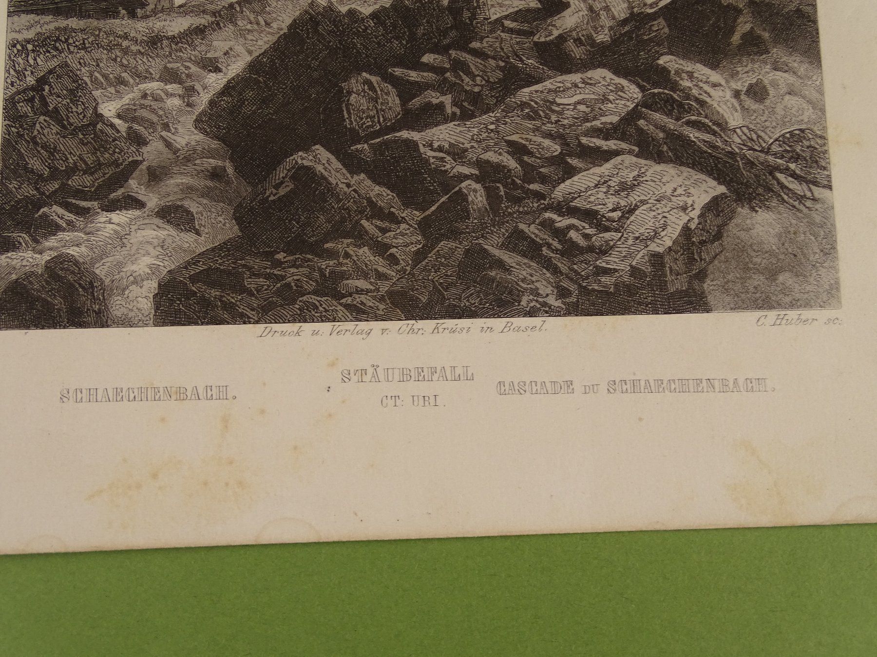 Incisioni: SCHÄCHENBACH URI, STAHLSTICH UM 1865 – Usato da Grüningen venduto da Kartensammler 3