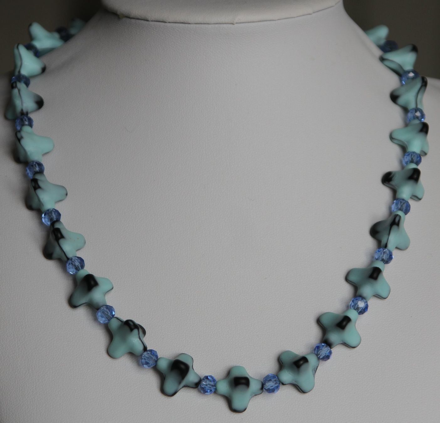 Catenine: NEU: Modeschmuck Kette Collier Glasperlen und Edelstahl – Nuovo (secondo la descrizione) da Matten b. Interl venduto da EdelsteineundSchmuck 1