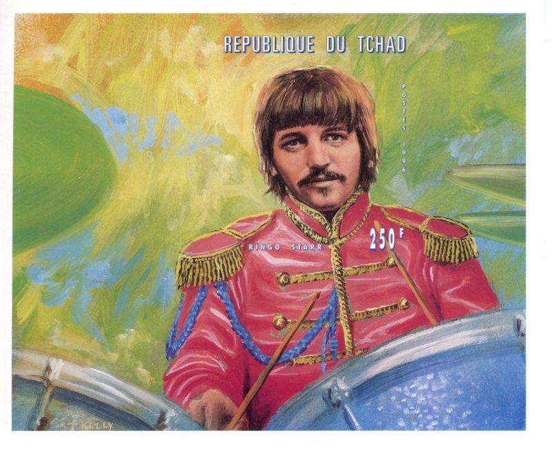 Tous les timbres: Block "The Beatles. Ringo Starr". Tschad – Neuf avec emballage d'origine à Basel par Butsch5
