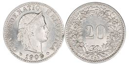 20 Rappen von 1909 (unzirkuliert +)