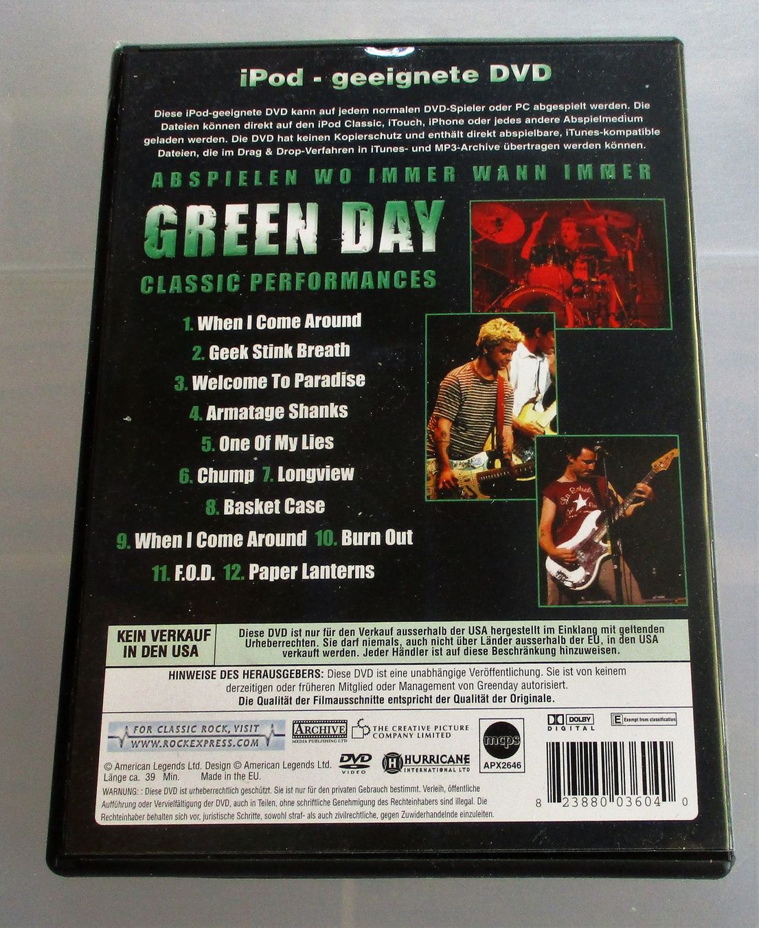 Tutti i DVDs: GREEN DAY - The Broadcast Archives DVD – Usato da Wattwil venduto da Muriel10 1
