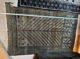 Orientteppich 88×135 cm, Baluchi-/Afghan-Stil, Grün, Vintage