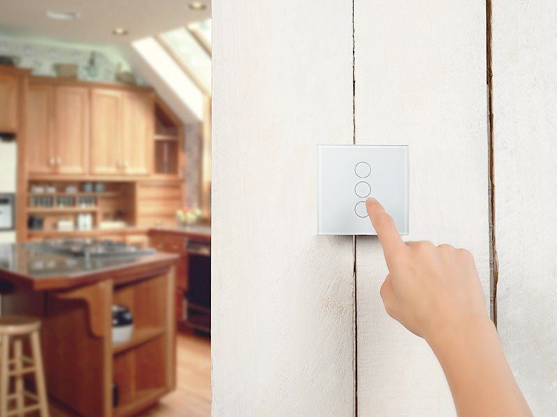Schalter: Touch-Dreifach-Lichtschalter mit WiFi, APP & Sprachsteuerung – Neu und originalverpackt aus Giubiasco von softmail 6