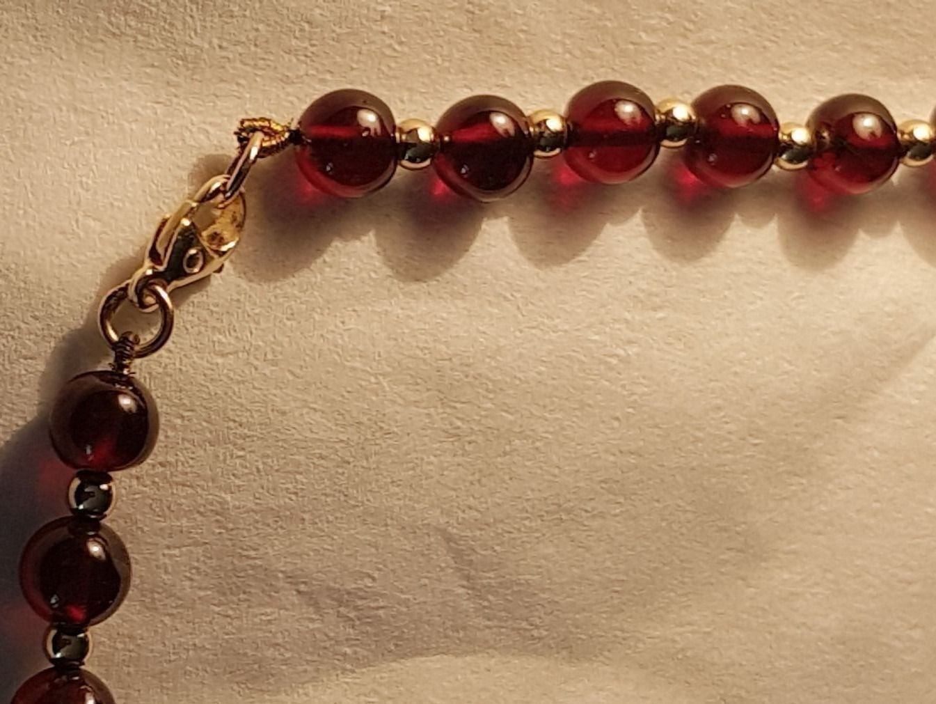 Catenine: Goldkugel - Kette mit Granatsteinen – Nuovo (secondo la descrizione) da Unterägeri venduto da Altgoldschmuck 5