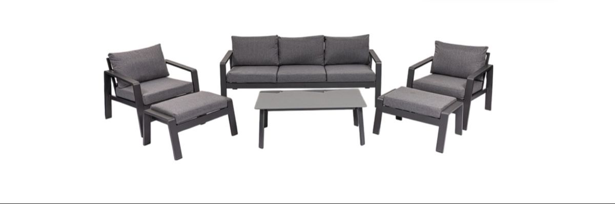 Poltrone: Moderne Gartenlounge 6-teilig: Sofa, Sessel, Tisch, 2 Hocker – Nuovo (secondo la descrizione) da Döttingen venduto da Marina_Breit 3