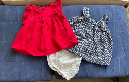 Lot de 2 robes d'été + culotte Baby Gap, taille 3-6 mois!