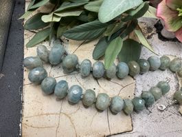 Aquamarin Collier opak, facettiert, 51cm lang