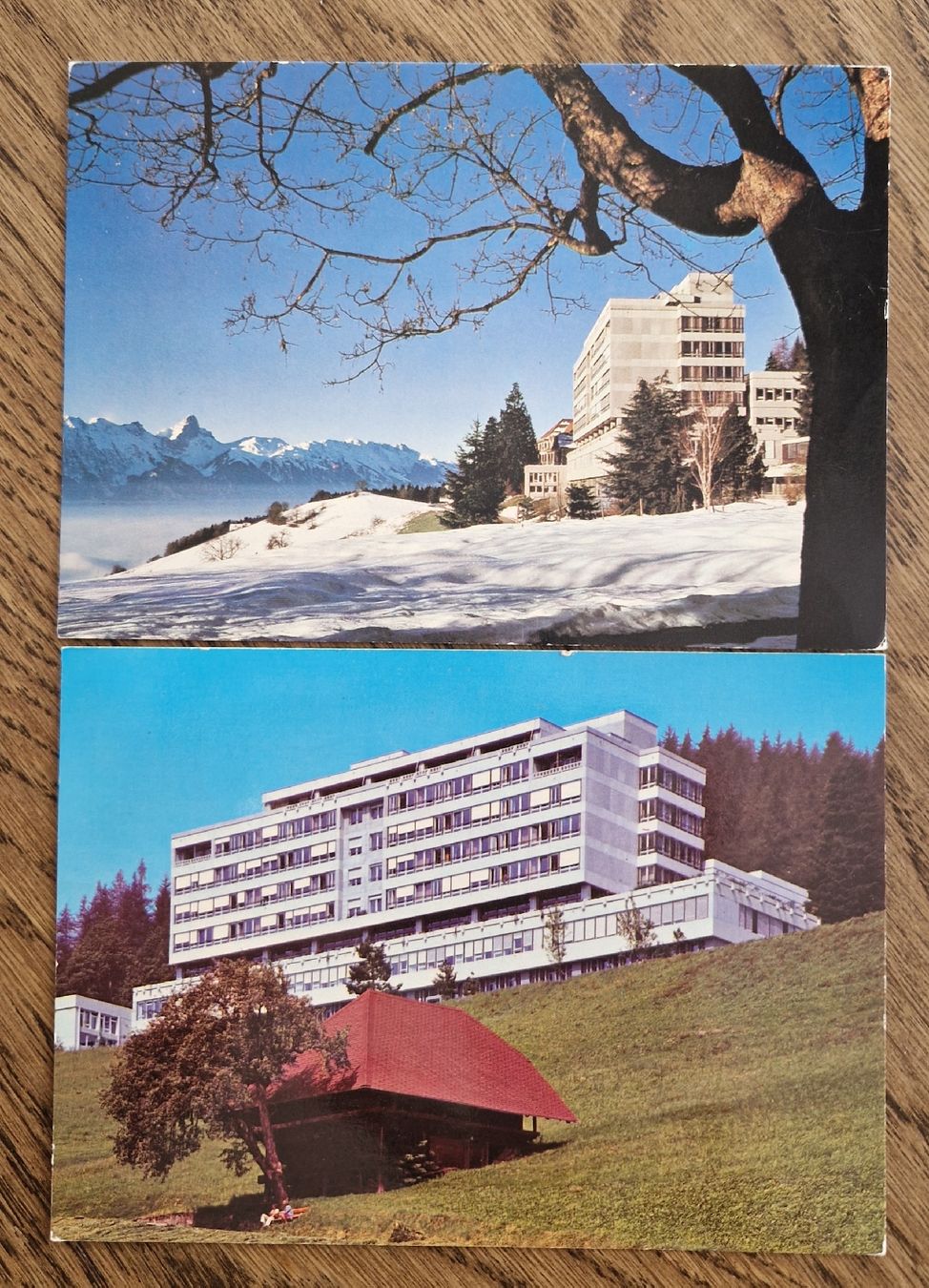 Cartoline postali: 2 AK Bernische Höhenklinik 1983 – Usato da Ebikon venduto da Donar50
