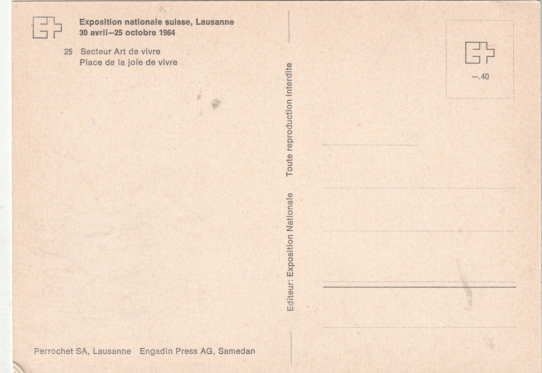Cartes postales: EXPO Lausanne 1964 – D'occasion à Lumbrein par made02 1