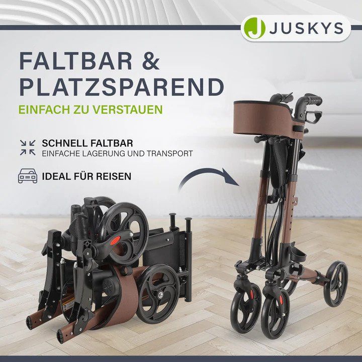 Gehhilfen: Aluminium Rollator klappbar Sitzfläche Einkaufstasche Braun – Neu und originalverpackt aus Kreuzlingen von DealBlitz 2