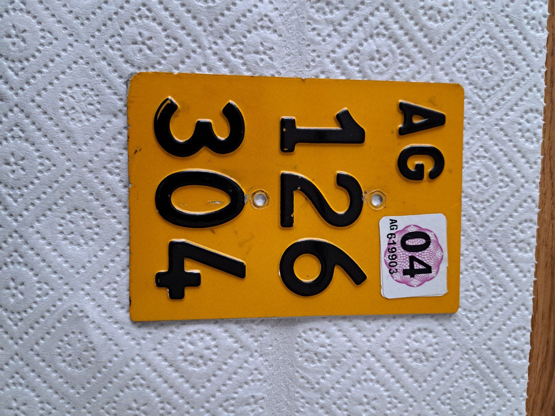 Insegne: Mofa / Velo Nummerschild – Usato da Boswil venduto da m_r_2fhs 1