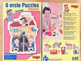 HABA 6 erste Puzzles Prinzessin + Holzfigur ab 2 Jahren