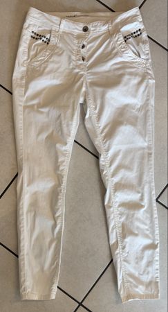 TAIFUN Boyfriend Jeans Weiss Gr. 38
