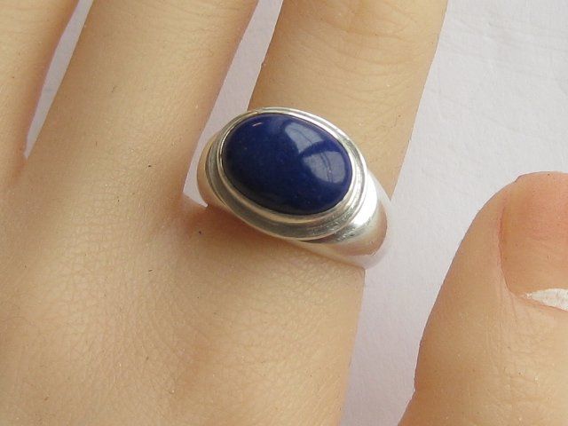 Anelli: Vintage massiv Ring Silber 925 Lapislazuli  / Gr. 58 – Usato da Ermatingen venduto da Decovin 3