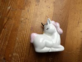 Niedliches Einhorn aus Keramik, Deko für den Frühling!