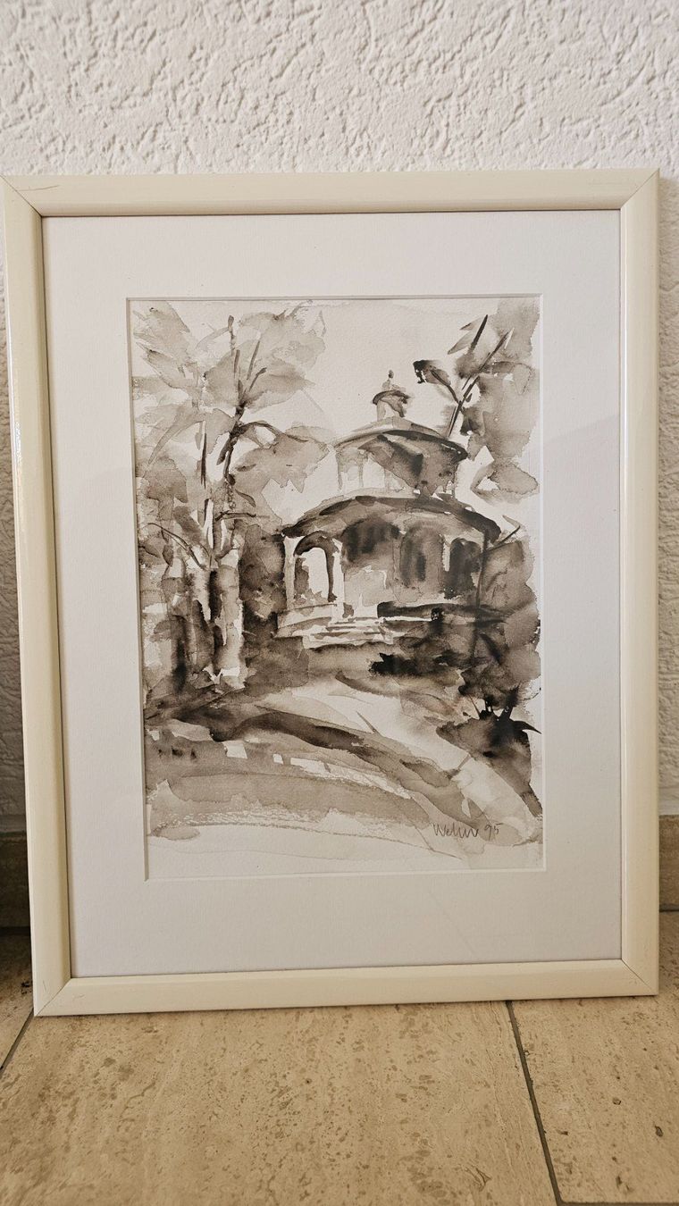 Dipinti: Bildertrio "Pavillon" - je 43 x 22 cm – Usato da Sugiez venduto da Elyriah 3