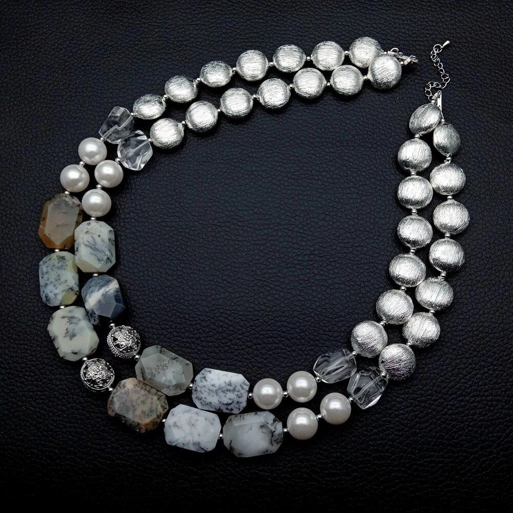Catenine: Weiss Opal Perlen Halskette Collier Opale Perle blanche – Nuovo (secondo la descrizione) da Prilly venduto da ilyria73 6