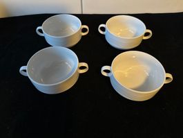 4 weiße Super-Schalen (Teller) Langenthal U 6