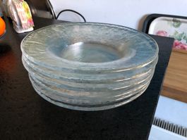 6 Teller Glasi Hergiswil Schalen Geschirrset Glasteller