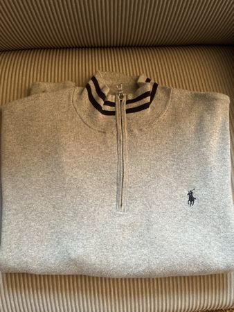 🏸Cotton grey Polo Ralph Lauren  🏓half zipper