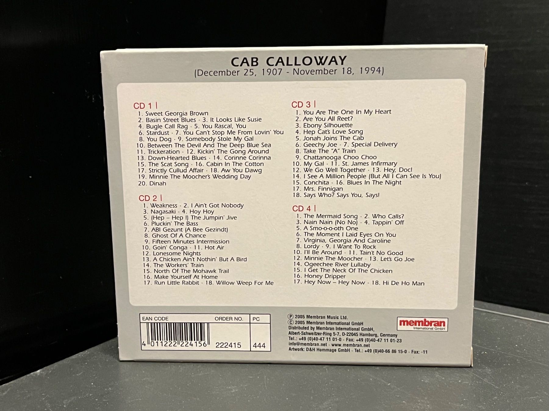 CD: Cab Calloway - The Scat Song - SRA02B – Usato da Küsnacht ZH venduto da JazzRecords 1