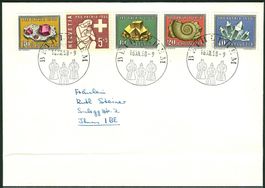 1958_PP Satz, SBK B86 - B90 auf Brief; Bethlehem gestempelt