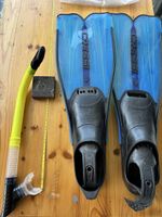 Cressi Snorkel Mask Fins Set Blue Size 45/46 used