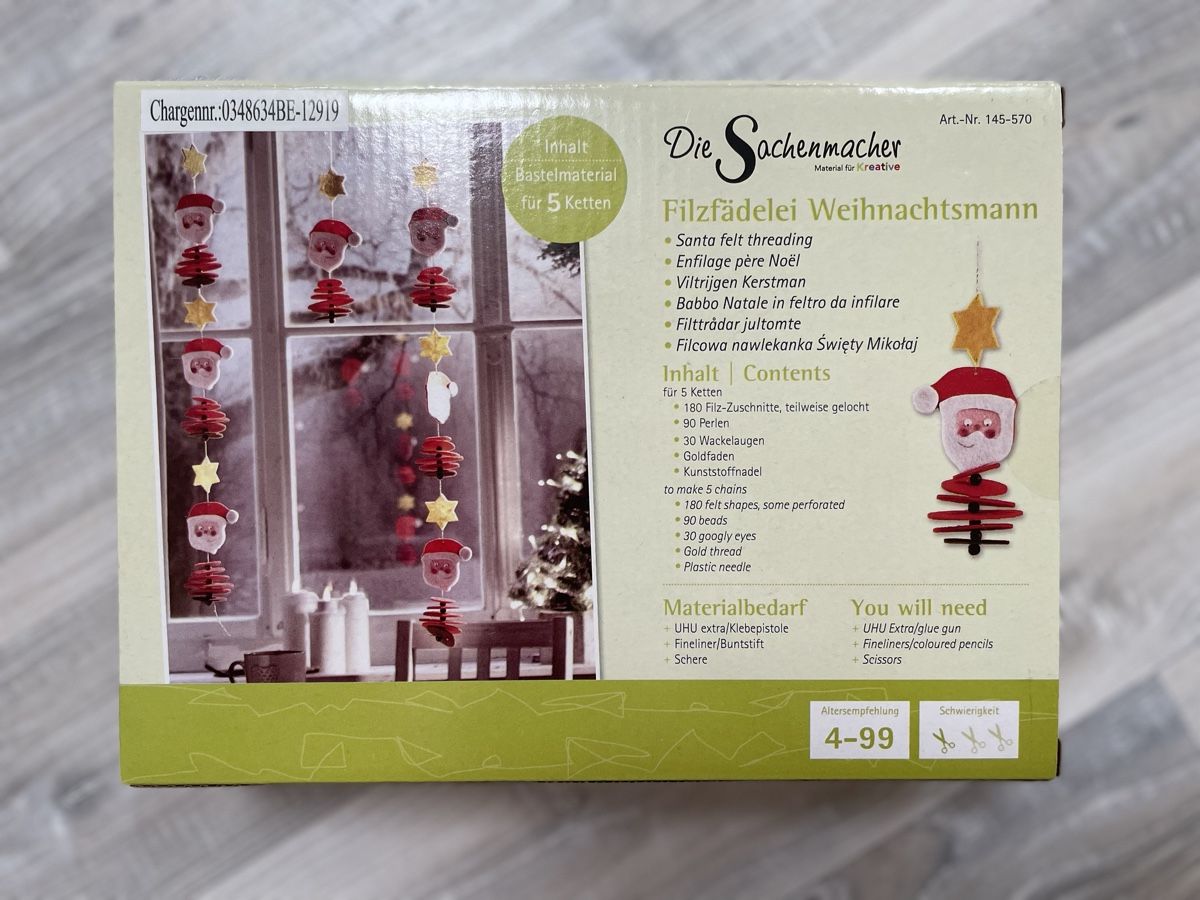Kit bricolage: Jako-o Filzfädelei Weihnachtsmann – Nuovo e nell'imballaggio originale da Hellikon venduto da Giojo
