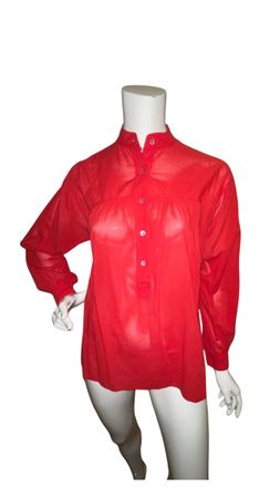 Saint Laurent Rive Gauche Bluse Rot, Grösse 38 Vintage!