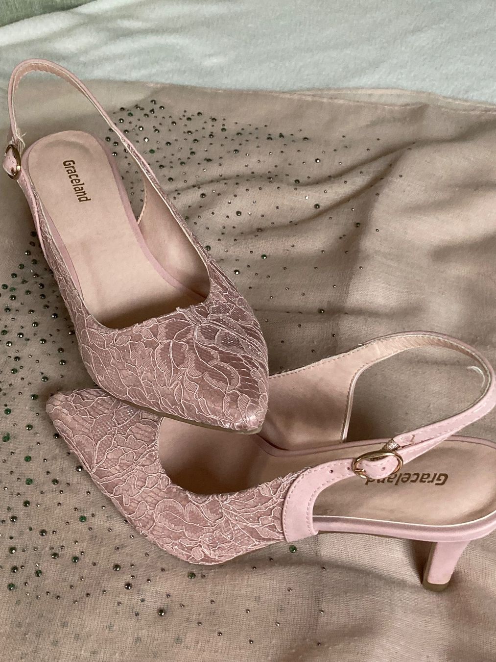 Graceland Damenschuhe: Schöner Offener Stoffpumps mit Glitzer – Neu (gemäss Beschreibung) aus Dietikon von ebegab