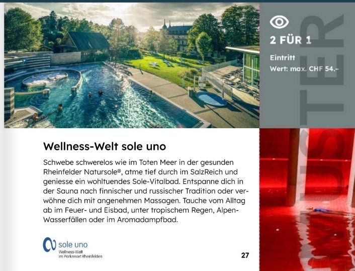 Sole Uno – 2 für 1 Eintritt (Swiss Coupon Pass 2025) (Neu und ...