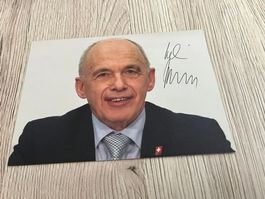 Autogramm von alt Bundesrat Ueli Maurer.