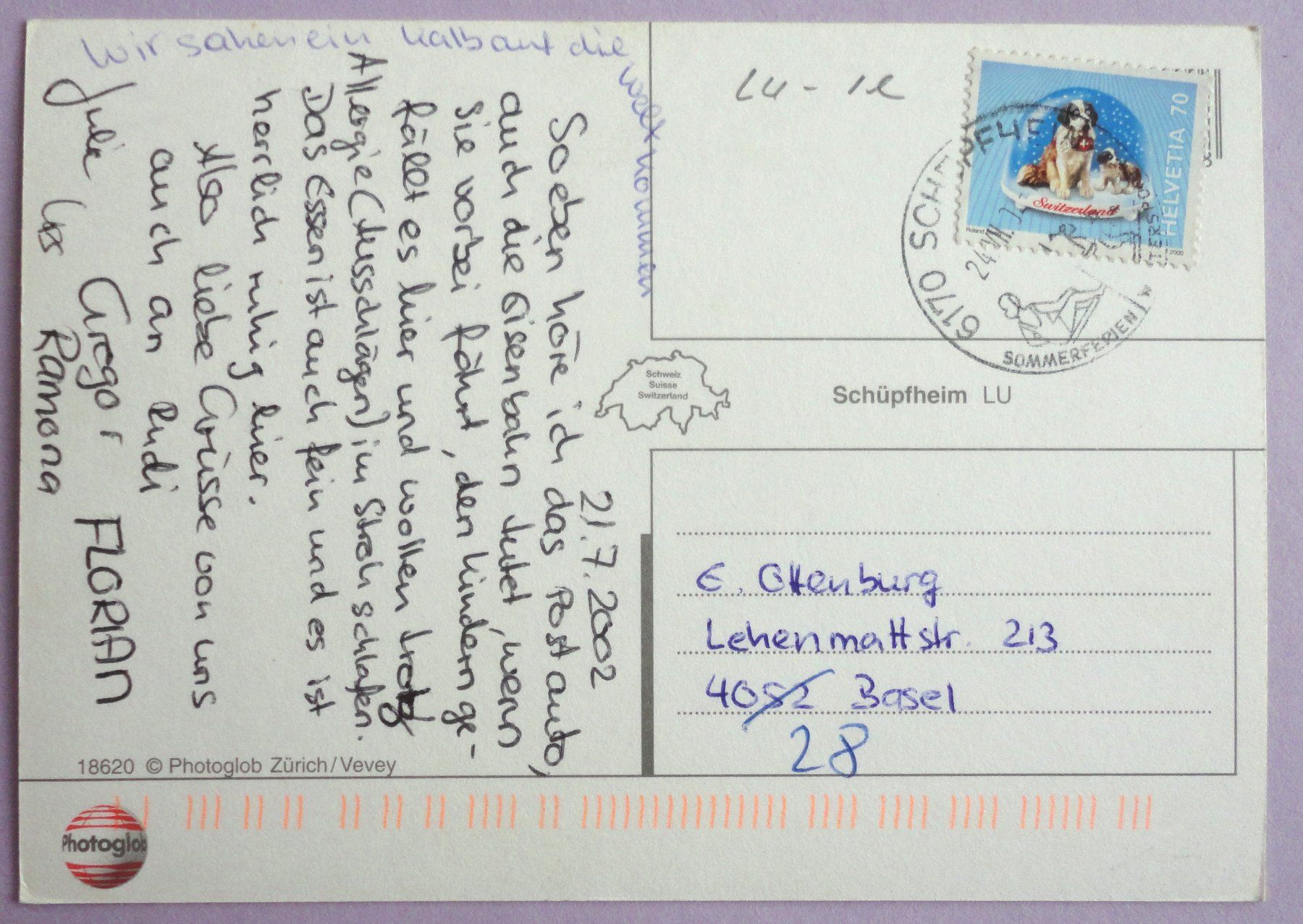 Cartoline postali: Schüpfheim LU – Usato da Fétigny venduto da Billy2miny 1