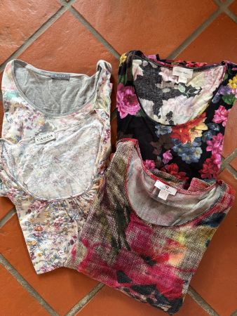 4er Set Sommer Shirts Gr. 42 mit Blumenmuster