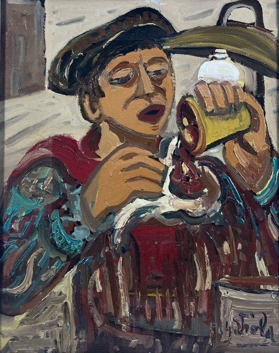 Dipinti: Giuseppe Lippoli - Venditore di castagne 1987 – Nuovo (secondo la descrizione) da Bruettisellen venduto da Collector_Store 1