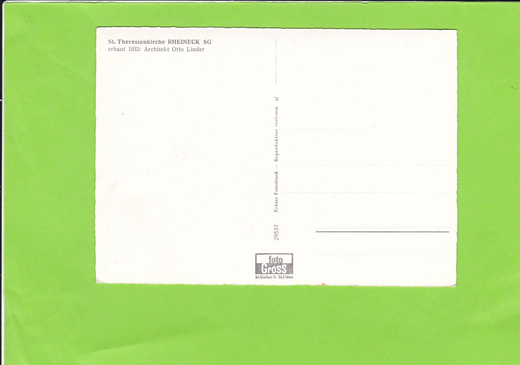 Cartoline postali: St. Theresienkirche, Rheineck – Usato da St. Peterzell venduto da neckertal 1