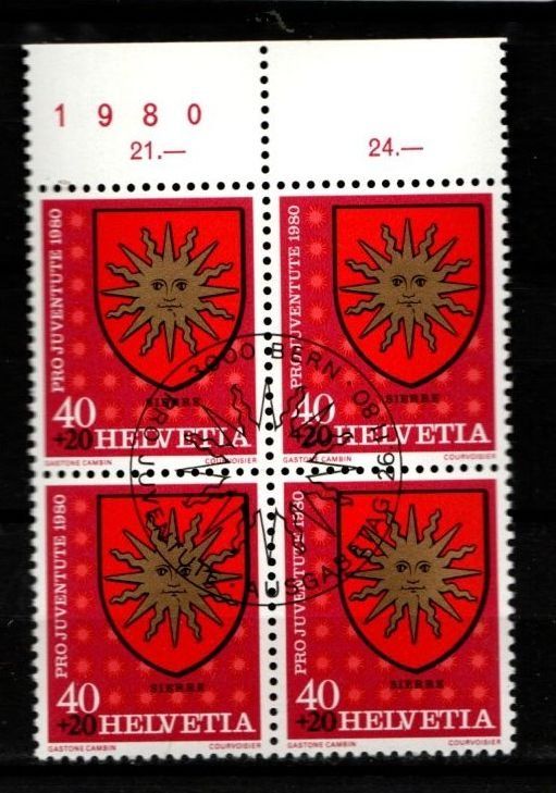 Tutti i francobolli: 1980 - PJ / Gemeindewappen - Siders – Usato da Schaffhausen venduto da poststamp